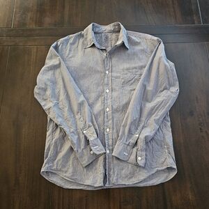 J. Crew size medium lightweight shirt in navy blue stripe